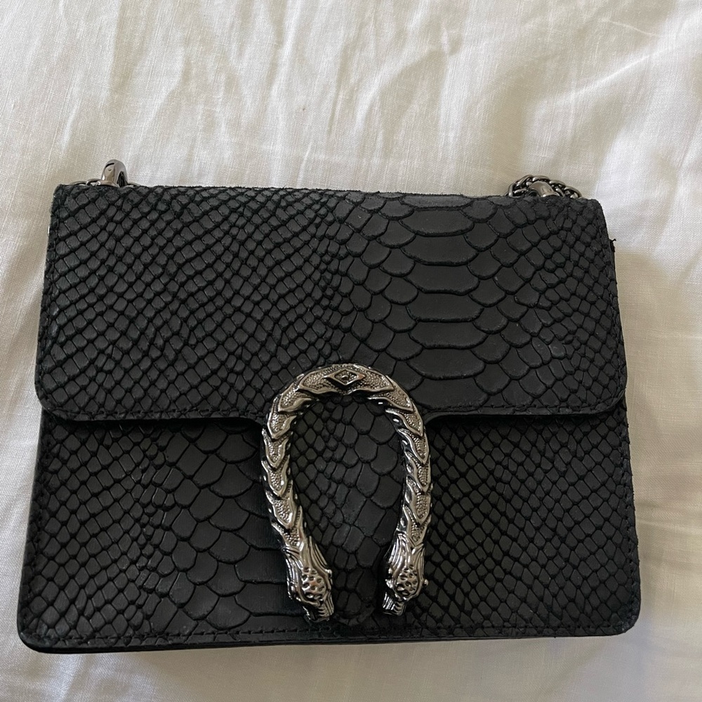 Genuine leather chain purse